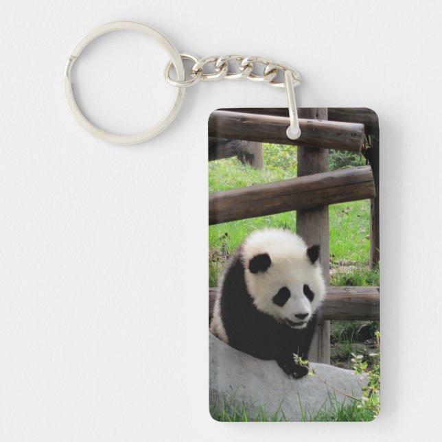 Llavero Fotografía de Panda - Personalizable (Frente)