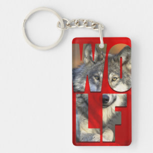 Llavero Fotografía de Wolf Naturaleza de la vida silvestre