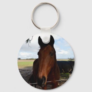 Llavero Fotografía del caballo marrón,