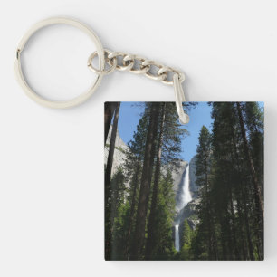 Llavero Fotografía del paisaje de Yosemite Falls y bosques