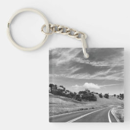 Llavero Fotografía en blanco y negro de Grey Road Californ