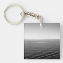 Llavero Fotografía en blanco y negro del océano de terciop