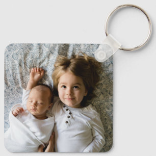 Llavero Fotografía en monograma Bandas blancas y negras