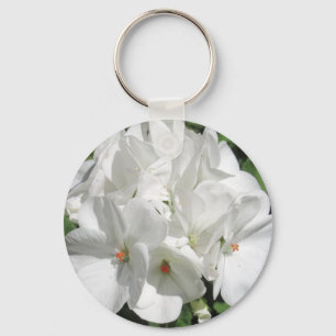 Llavero Fotografía floral blanca