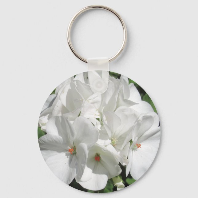 Llavero Fotografía floral blanca (Anverso)