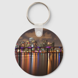 Llavero Fotografía nocturna de Miami - Keychain