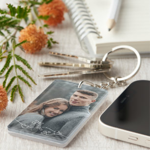 Llavero Fotografía personalizada y corazones de amor