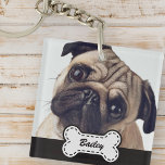 Llavero Fotos de mascotas sobre el nombre de un hueso de p<br><div class="desc">Agregue el nombre del mascota en la tipografía de escritura lúdica en una simple placa de nombre óseo de perro. Añadir foto de mascota personalizado.</div>