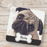 Llavero Fotos de mascotas sobre el nombre de un hueso de p<br><div class="desc">Agregue el nombre del mascota en la tipografía de escritura lúdica en una simple placa de nombre óseo de perro. Añadir foto de mascota personalizado.</div>