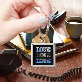 Llavero Fotos del avión en el marco LOVE, cumpleaños de av