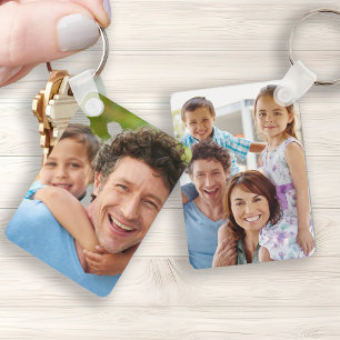 Llavero Fotos familiares de doble cara dos fotos