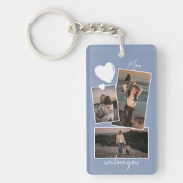 Llavero Fotos Simples Personalizadas en Azul Violeta Lavan