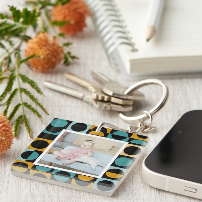 Llavero Fotos y patrones personalizados (Frente Derecha)