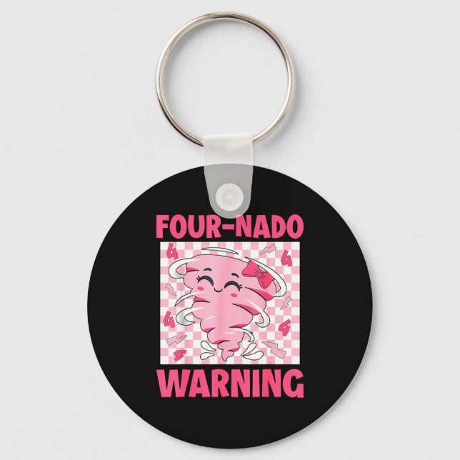 Llavero Four 4 Nado Warning Nk Tornado Themed Birthday Gir (Anverso)
