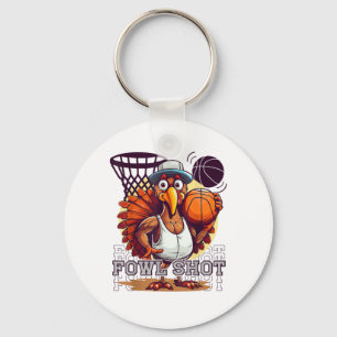 Llavero Fowshot -Feliz Día de Gracias Funny Turkey Basketb