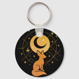 Llavero Fox del Desierto Celeste - Luna y Estrellas Cósmic