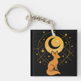 Llavero Fox del Desierto Celeste - Luna y Estrellas Cósmic