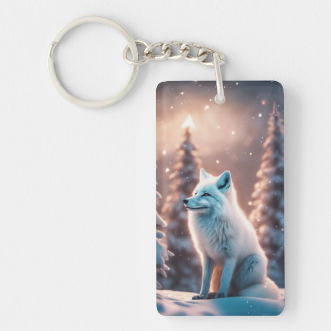 Llavero Fox sonriente de invierno (Frente)