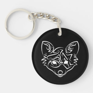 Llavero Fox tribal negra y blanca