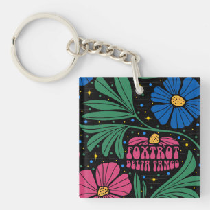 Llavero Foxtrot Delta Tango Flower Boho