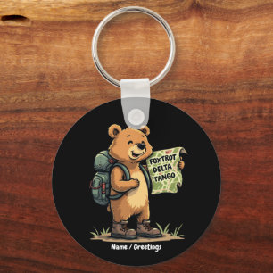 Llavero Foxtrots Deltas Tangos Funny Bear Retro Gráfico