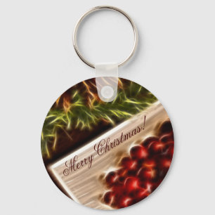Llavero Fractal Cranberry Navidades con Personalizable Tex