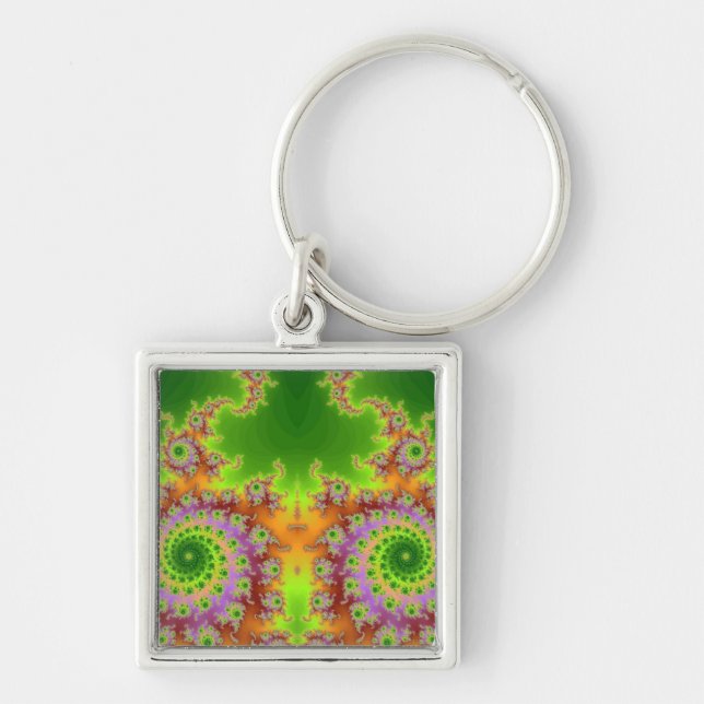 Llavero Fractal de ojos verdes (Frente)