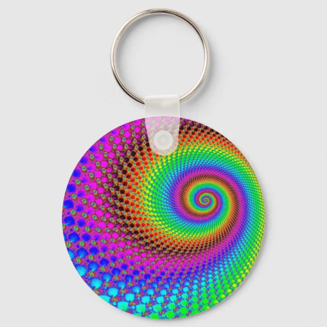 Llavero Fractal espiral abstracta (Anverso)