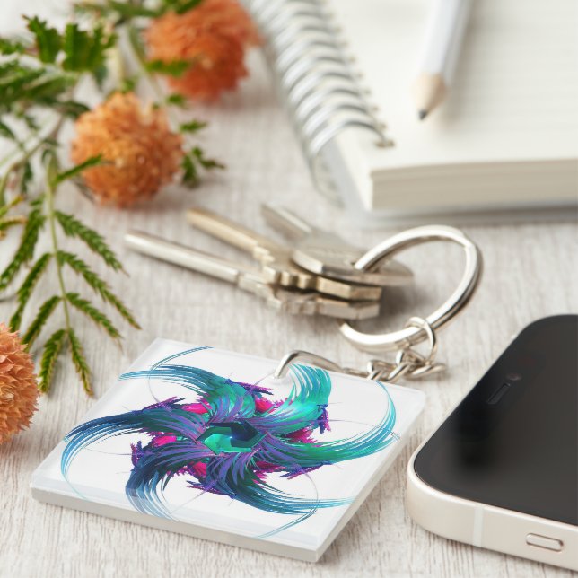 Llavero Fractal Fantasy Swirls Key Ring (Frente Derecha)