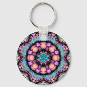 Llavero Fractal Mandala Arte Psicodélico Floral