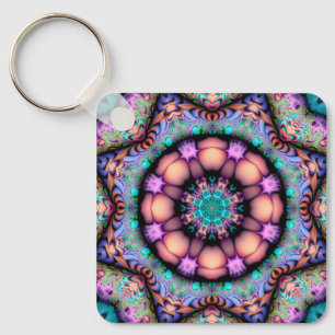 Llavero Fractal Mandala Floral Psicodelia