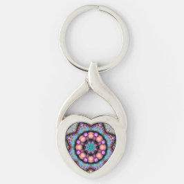 Llavero Fractal Mandala Floral Psychedelic Keychain