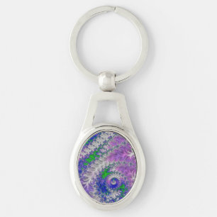 Llavero Fractal morado y verde