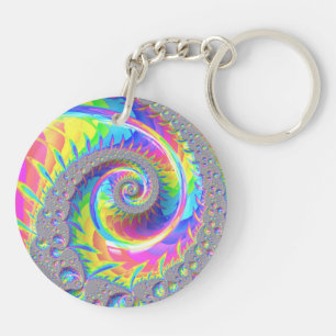 Llavero Fractal Neon Rainbow