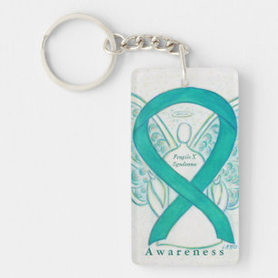 Llavero Frágil X Síndrome Angel Awareness Ribbon Keychain