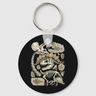 Llavero Fragmentos de esqueleto de dinosaurio vintage Pale