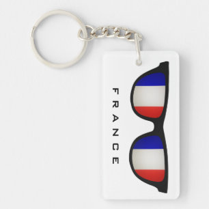 Llavero France Shades personalizado cadena de texto y clav