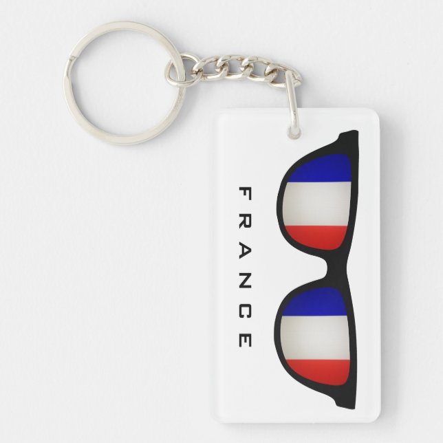 Llavero France Shades personalizado cadena de texto y clav (Frente)