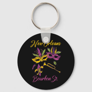 Llavero Francés New Orleans Mardi Gras Souvenir Bourbon St