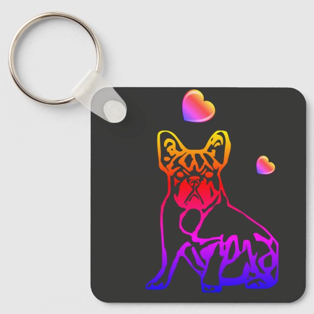 Llavero Französische Bulldogge Comic (Anverso)