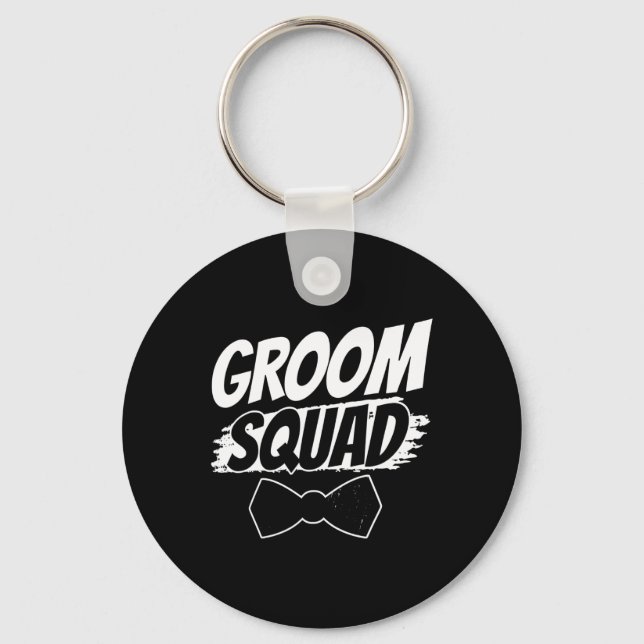 Llavero Frases de fiesta de equipo de novio bodas de solte (Anverso)