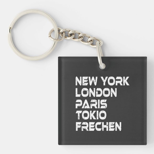 Llavero Frechen NY London Paris Tokio Anhänger (Frente)