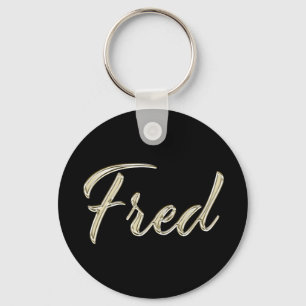 Llavero Fred Name whitegold Button Schlüsselanhänger