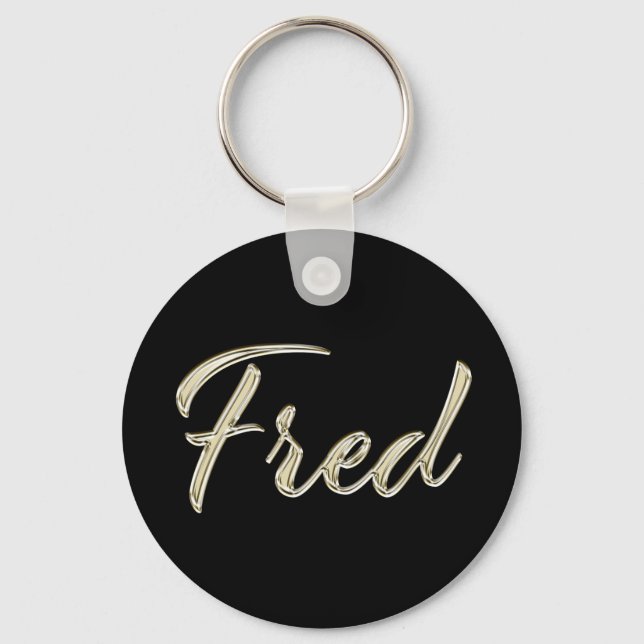 Llavero Fred Name whitegold Button Schlüsselanhänger (Anverso)