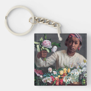 Llavero Frederic Bazille - Mujer joven con peonías