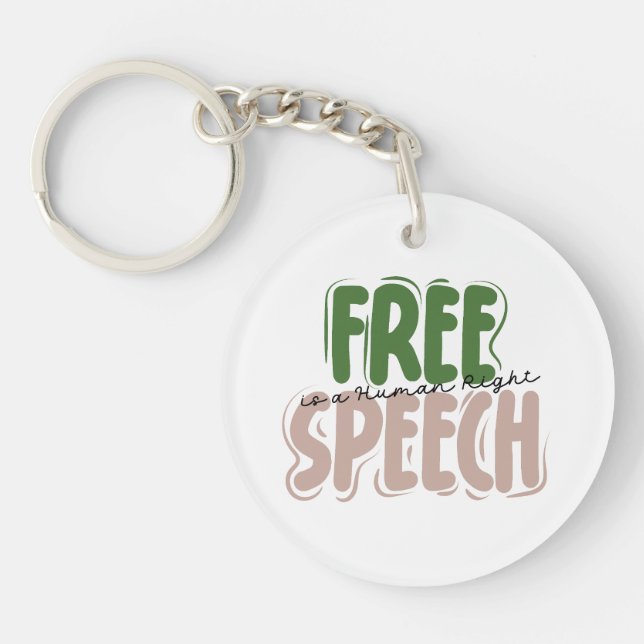 Llavero Free Speech Is a Human Right (Frente)