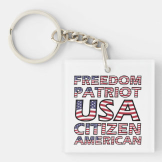 Llavero Freedom Patriot USA Flag Text