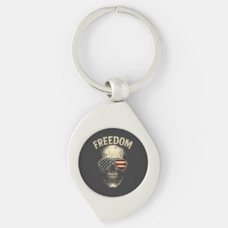 Llavero Freedom Patriotic Skull USA