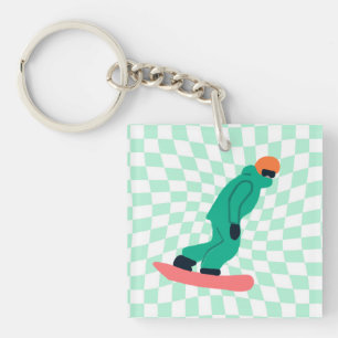 Llavero Freerid Snowboarder En Green Suit Checkpoint   