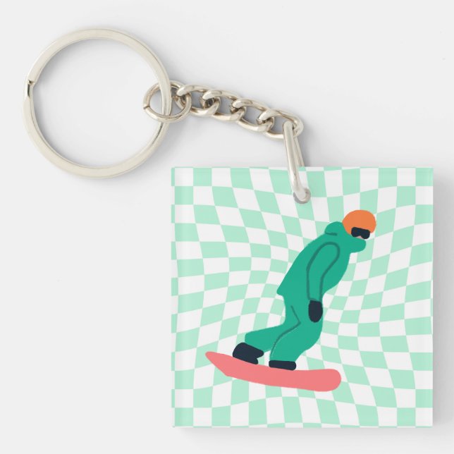 Llavero Freerid Snowboarder En Green Suit Checkpoint (Frente)